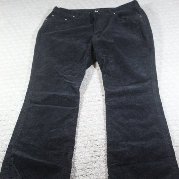 Jones New York Signature Size 4P Mid Rise Black Slightly Flared Corduroy Pants - Picture 1 of 6